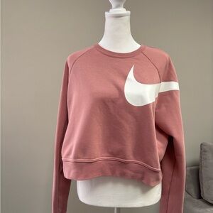 Nike Women's Dusty Rose Cropped Workout Sweatshirt